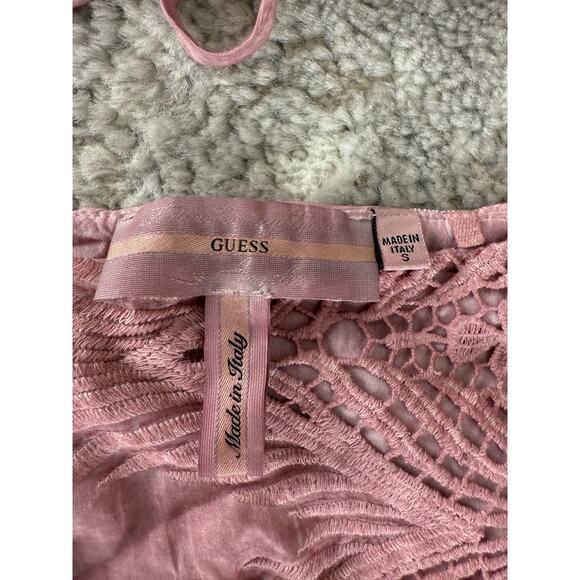 Guess Size S Babydoll Fairy Romantic Girlhood Romantic Top Pink V Neck - Picture 6 of 9